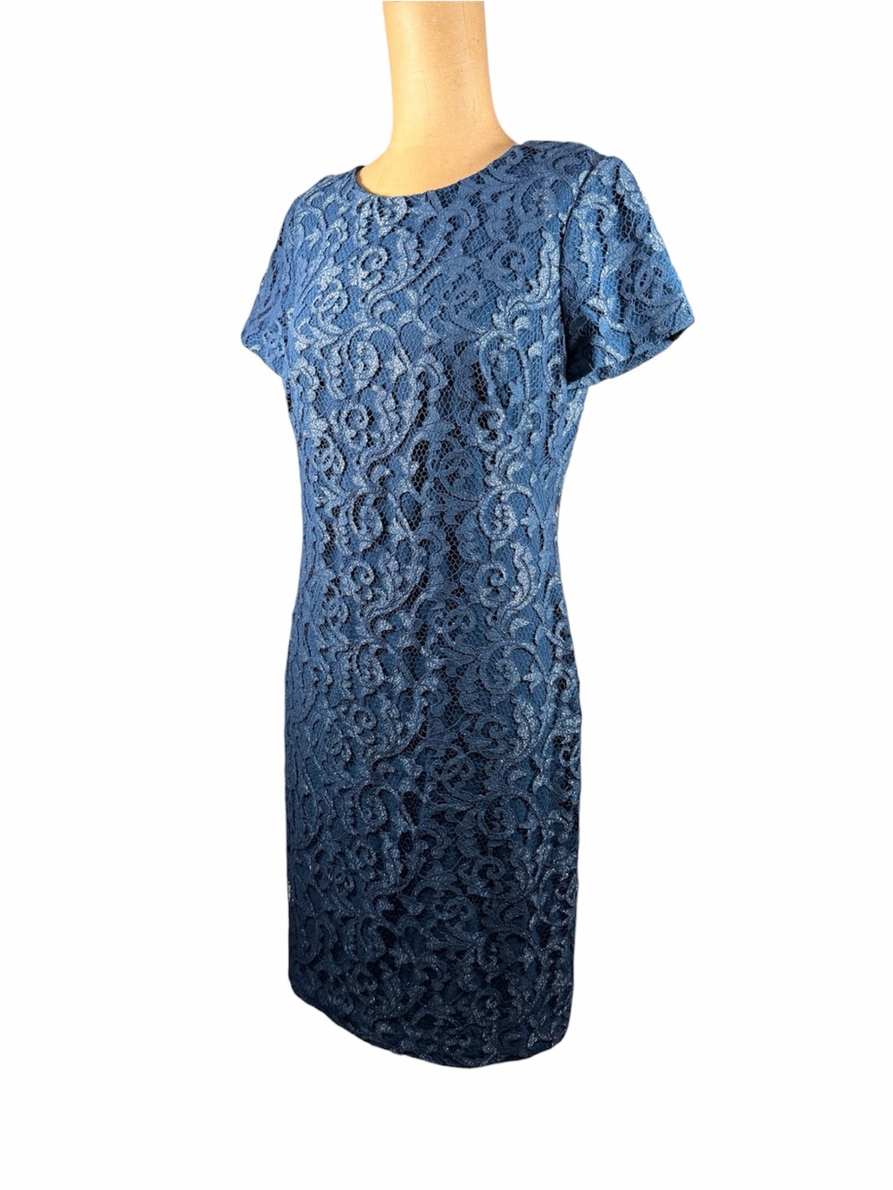LAUREN RALPH LAUREN Navy and Silver Lace Dress